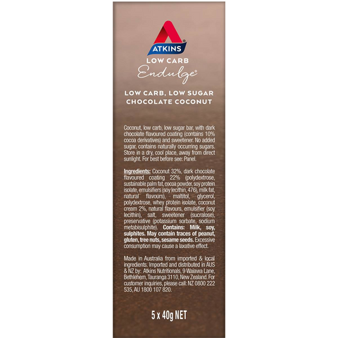 Atkins Endulge Bar Chocolate & Coconut 5 Pack