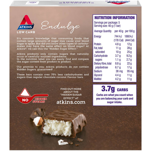 Atkins Endulge Bar Chocolate & Coconut 5 Pack