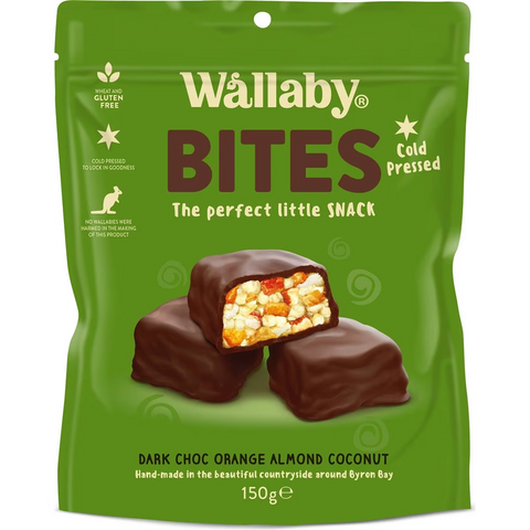 Wallaby Chocolate Bites Orange Almond & Coconut 150g