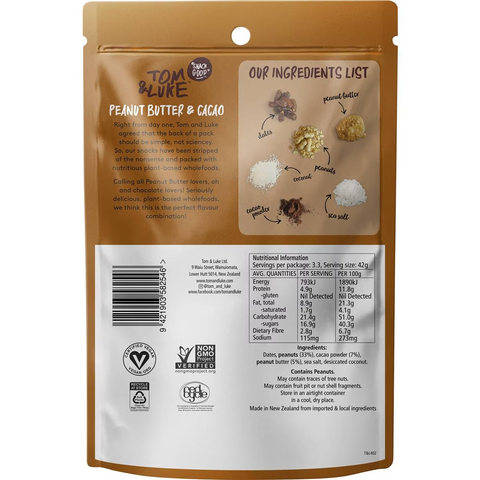 Tom & Luke Tom & Luke Snacka Balls Peanut Butter And Cacao 140g