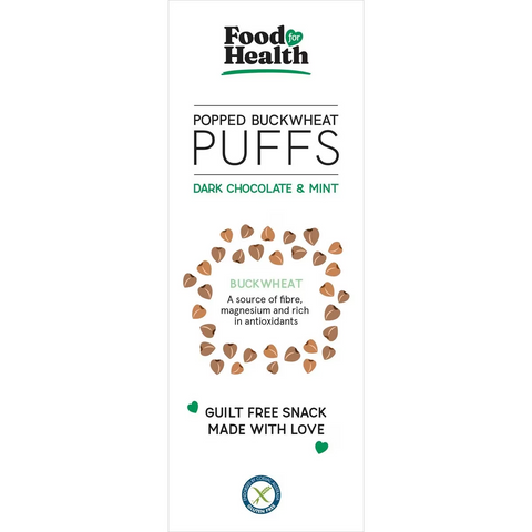 Food For Health Popped Buckwheat Puffs Dark Chocolate & Mint 5 Pack