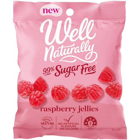 Well Naturally 99% Sugar Free Raspberry Jellies 90g