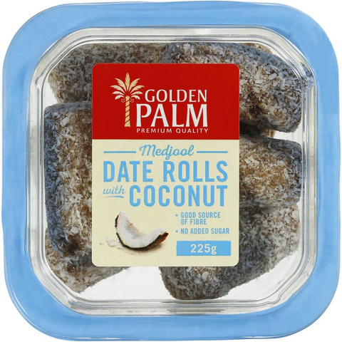 Golden Palm Medjool Dates Roll With Coconut Punnet 225g