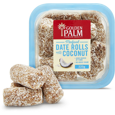 Golden Palm Medjool Dates Roll With Coconut Punnet 225g