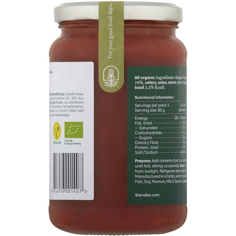 Slendier Basil & Tomato Pasta Sauce 340g