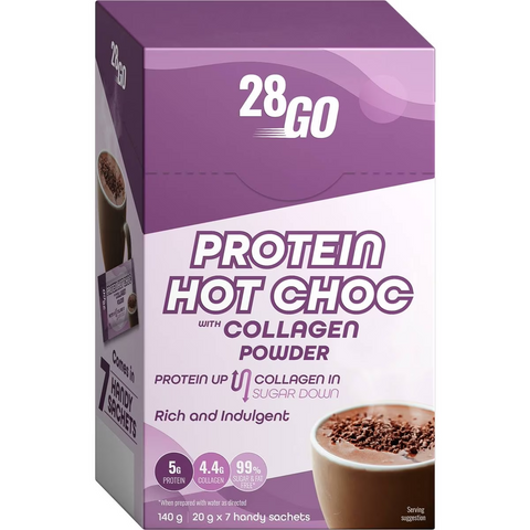 28go Protein Hot Choc With Collagen Powder 20g X 7 Pack