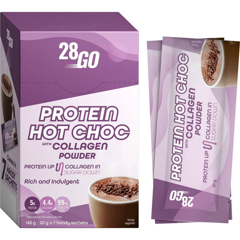 28go Protein Hot Choc With Collagen Powder 20g X 7 Pack