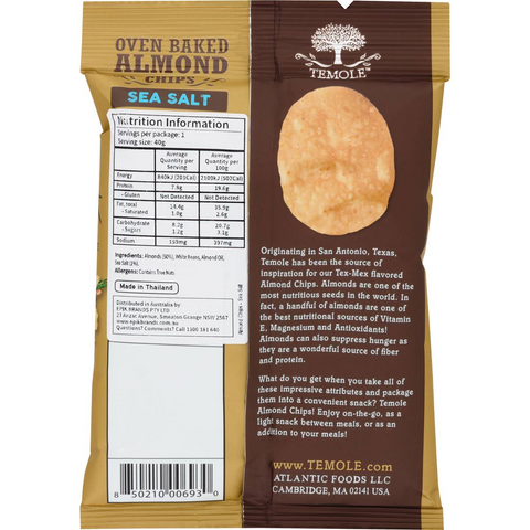 Temole Almond Chips Seasalt 40g