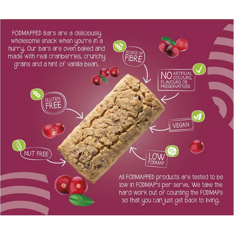 Fodmapped For You Oven Baked Bars Cranberry Vanilla 210g