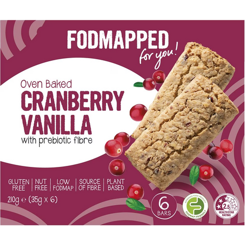 Fodmapped For You Oven Baked Bars Cranberry Vanilla 210g