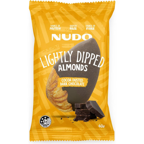 Nudo Lightly Dipped Almonds Cocoa Dusted Dark Chocolate 40g