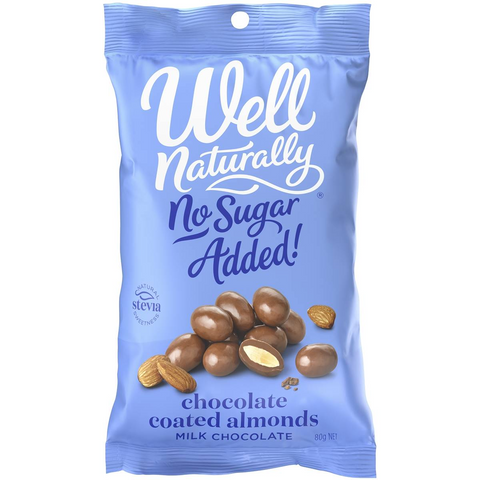 Well Naturally Milk Choc Almonds 80g