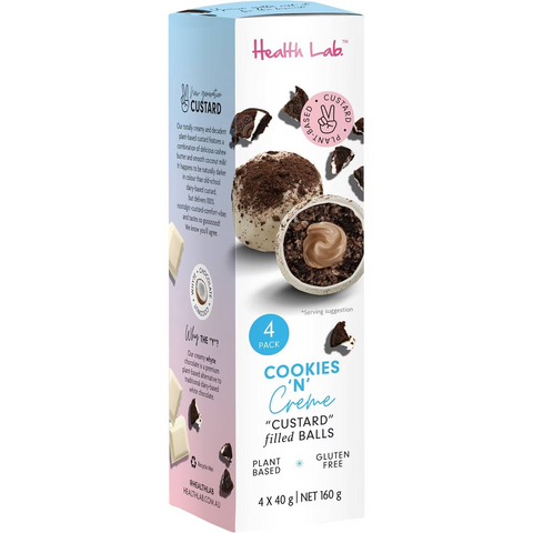 Health Lab Cookies N Crème Custard Filled Balls 4 Pack