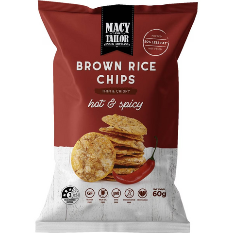 Macy & Tailor Brown Rice Chips Hot And Spicy 60g