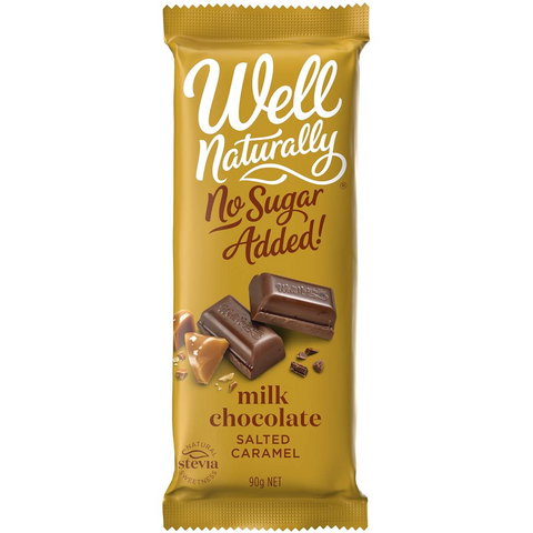 Well Naturally No Sugar Added Chocolate Salted Caramel 90g