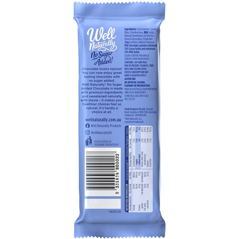 Well Naturally Bar Milk 90g