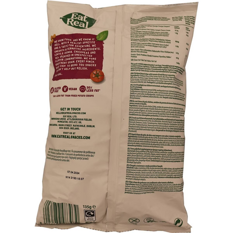 Eat Real Hummus Chips Tomato & Basil Flavour 135g