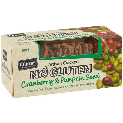 Olina's Bakehouse Gluten Free Cranberry Pumpkin Cracker 100g