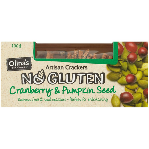 Olina's Bakehouse Gluten Free Cranberry Pumpkin Cracker 100g