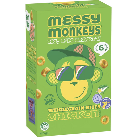 Messy Monkeys Wholegrain Bites Chicken 6 Pack