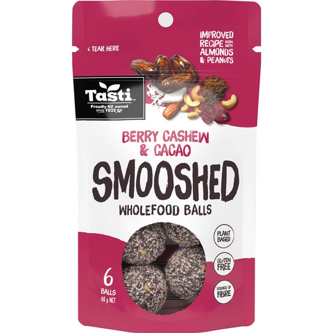 Tasti Smooshed Wholefood Balls Berry Cashew & Cacao 69g