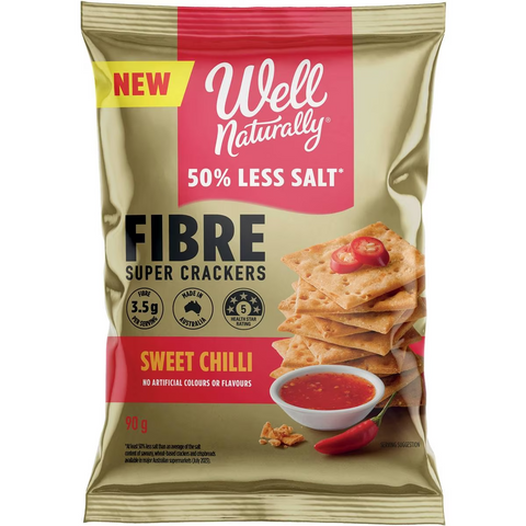 Well Naturally Fibre Super Crackers Sweet Chilli 90g