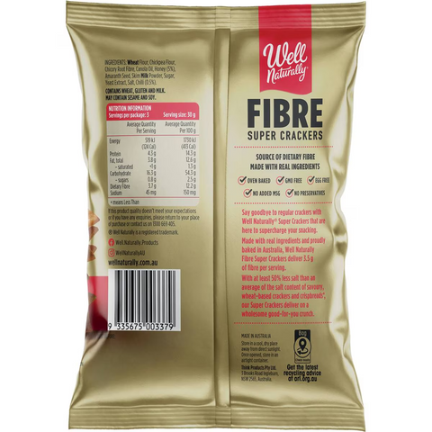 Well Naturally Fibre Super Crackers Sweet Chilli 90g