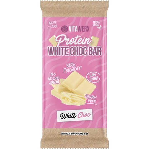 Vitawerx White Chocolate Plain Bar 100g