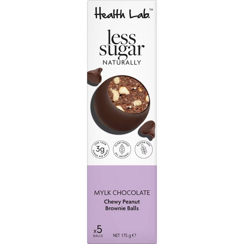 Health Lab Less Sugar Naturally Mylk Chocolate Peanut Brownie Balls 5 Pack