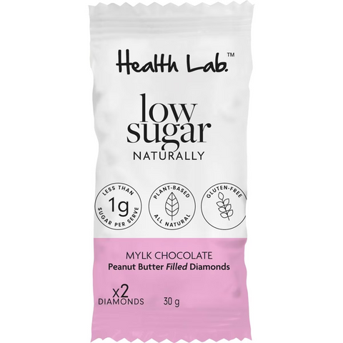 Health Lab Low Sugar Mylk Chocolate Diamonds Peanut Butter 30g