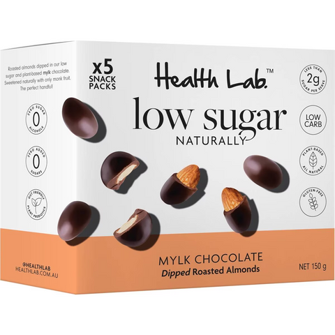 Health Lab Low Sugar Mylk Chocolate Dipped Roasted Almonds 150g