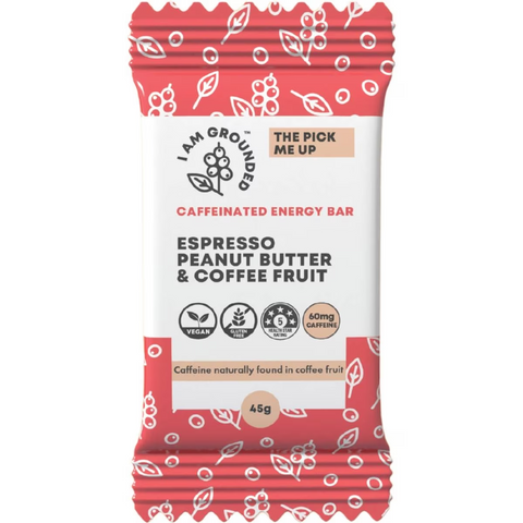 I Am Grounded Caffeinated Energy Espresso Peanut Butter & Fruit Bar 45g