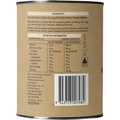 Nutra Organics Australian Gelatin Powder 150g