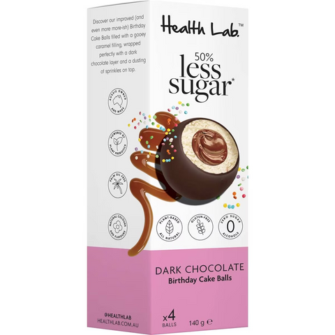 Health Lab 50% Less Sugar Dark Chocolate Balls 4 Pack