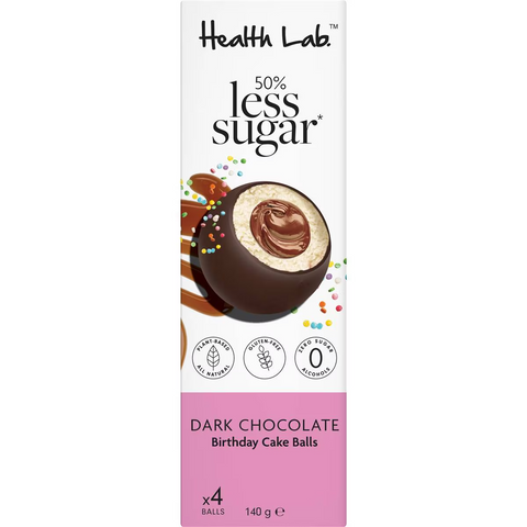 Health Lab 50% Less Sugar Dark Chocolate Balls 4 Pack