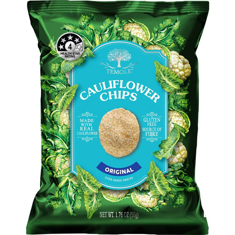 Temole Cauliflower Chips Oven Baked Snacks Original 50g