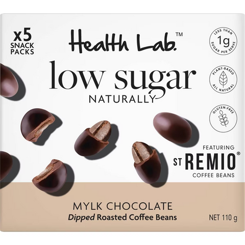 Health Lab Low Sugar Mylk Chocolate Dipped Roasted Coffee Beans 110g