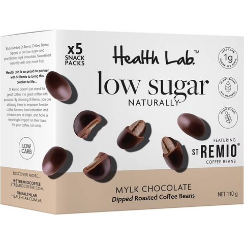 Health Lab Low Sugar Mylk Chocolate Dipped Roasted Coffee Beans 110g