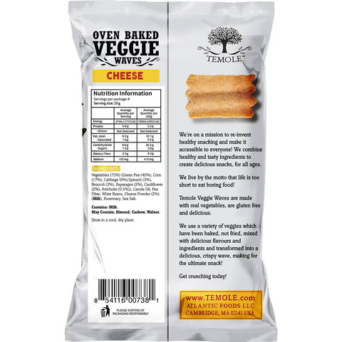 Temole Veggie Waves Oven Baked Snacks Cheese 100g