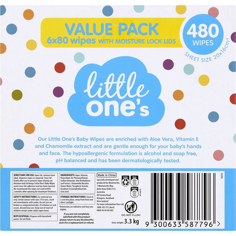 Little One's Baby Wipes 480 Pack