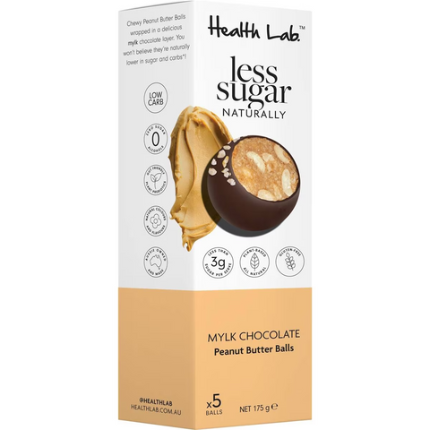 Health Lab Less Sugar Naturally Mylk Chocolate Peanut Butter Balls 5 Pack