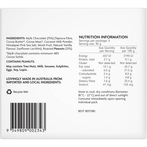 Health Lab Low Sugar Mylk Chocolate Dipped Roasted Peanuts 150g