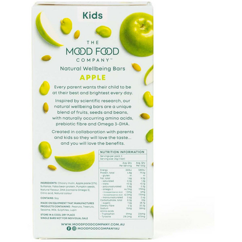 The Mood Food Company Natural Wellbeing Bars Apple 5 Pack