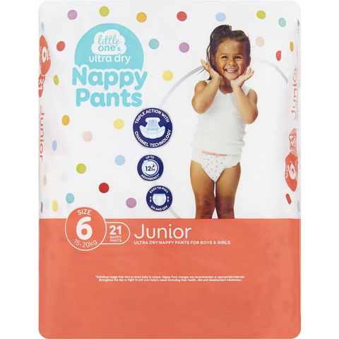 Little One's Nappy Pants Junior 15-20 Kg 21 Pack