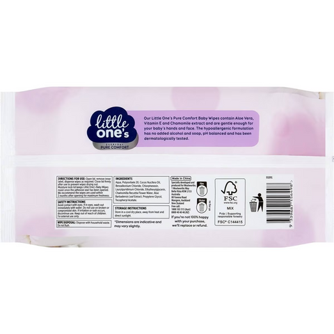 Little One's Premium Baby Wipes Thick Unscented 80 Pack