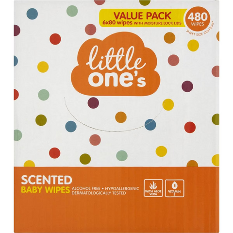 Little One's Baby Wipes Scented 480 Pack