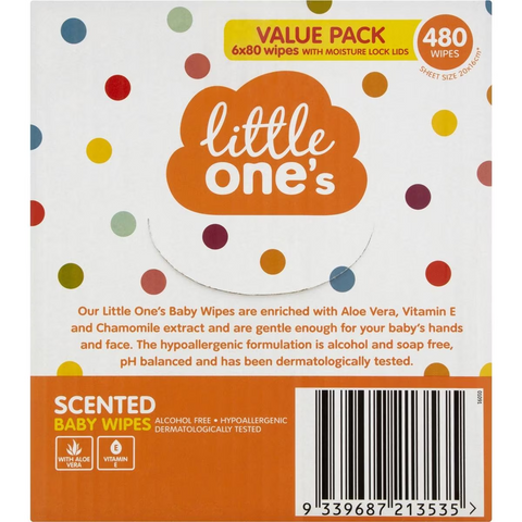 Little One's Baby Wipes Scented 480 Pack