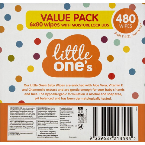 Little One's Baby Wipes Scented 480 Pack