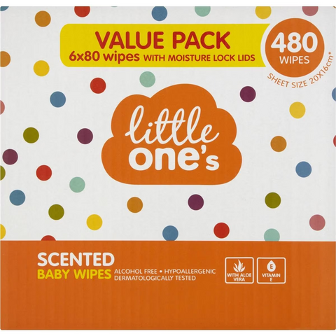 Little One's Baby Wipes Scented 480 Pack