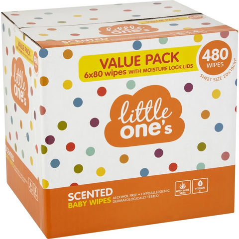 Little One's Baby Wipes Scented 480 Pack